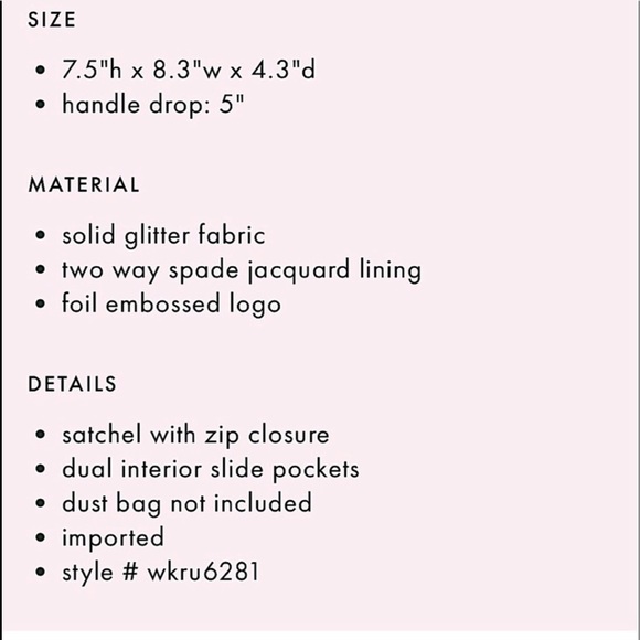 Kate Spade Joeley Glitter Ina Small Crossbody Bag - Picture 8 of 8